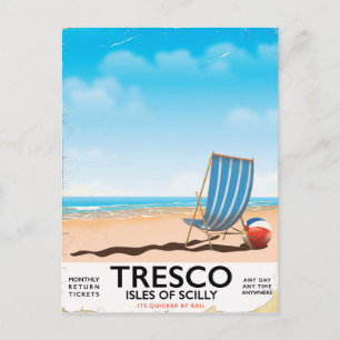 Carte Postale Poster du train vintage de Tresco Isles of Scilly