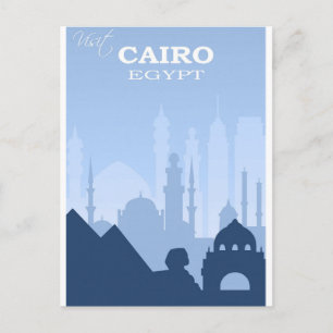 Carte Postale Poster du Vintage voyage bleu du Caire