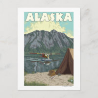 Poster du Vintage voyage Bush Plane and Fishing