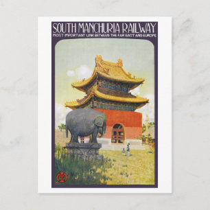 Carte Postale Poster du Vintage voyage de la Mandchourie Sud res