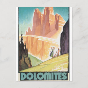 Carte Postale Poster du Vintage voyage Dolomites