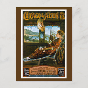 Carte Postale Poster du Vintage voyage du chemin de fer Chicago