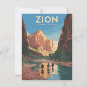 Carte Postale Poster du Vintage voyage du parc national Zion