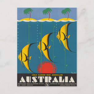 Carte Postale Poster du Vintage voyage du Queensland Australie