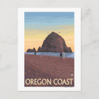 Poster du Vintage voyage Haystack Rock