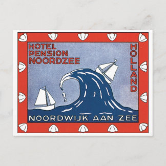 Carte Postale Poster du Vintage voyage Hotel Pension Noordzee
