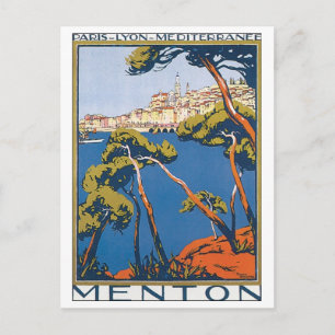 Carte Postale Poster du Vintage voyage Menton