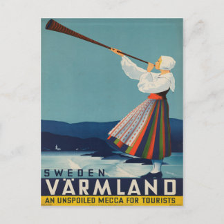 Carte Postale Poster du Vintage voyage Suédois Varmland
