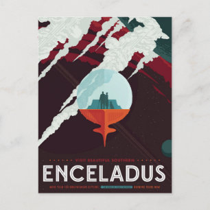 Carte Postale Poster Espace Rétro Mission Cassini À Saturne