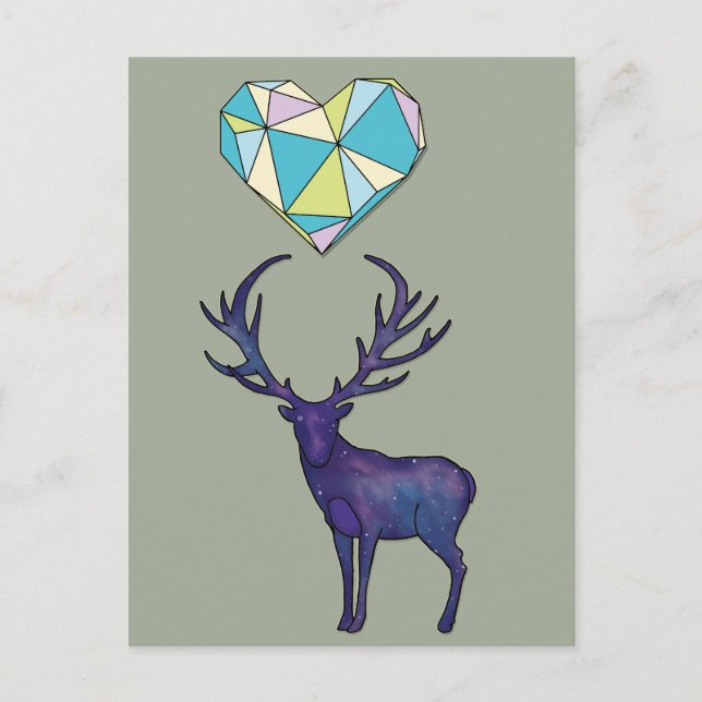 Carte Postale Poster Geo Deer Heart (Devant)
