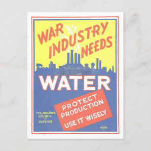 Carte Postale Poster "L'industrie de la guerre a besoin d'eau"
