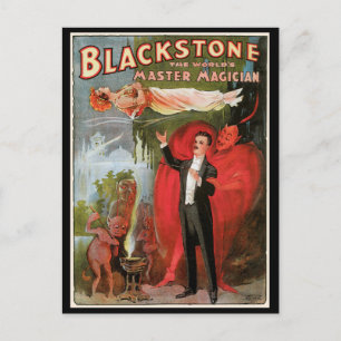 Carte Postale Poster magique vintage, Grand Magicien Blackstone