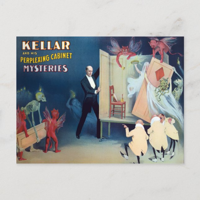 Carte Postale Poster magique vintage Kellar (Devant)
