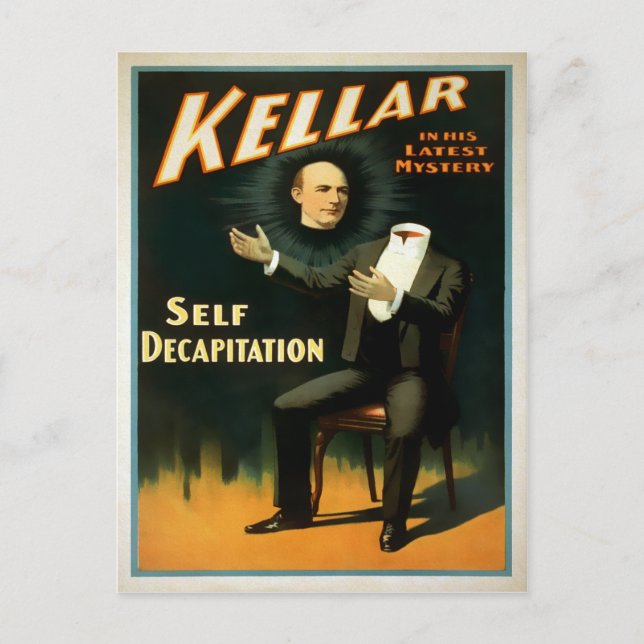 Carte Postale Poster magique vintage Kellar (Devant)