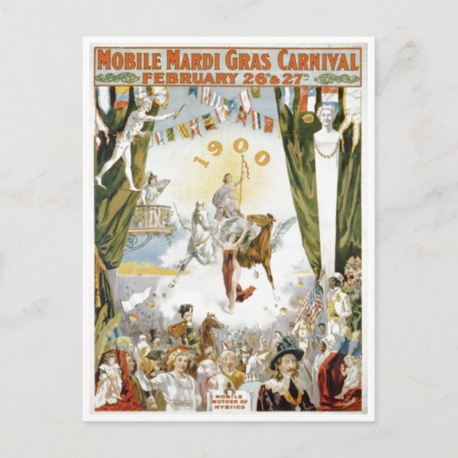Carte Postale Poster Mobile Mardi Gras1900 (Devant)