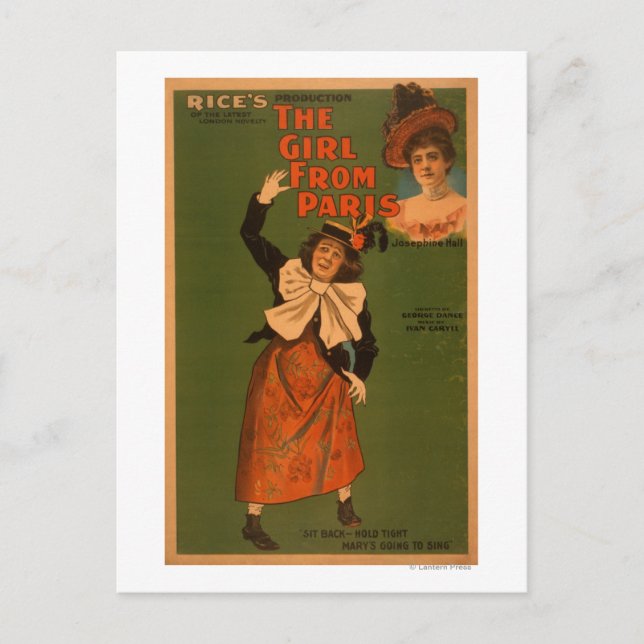 Carte Postale Poster musical du théâtre "La Fille de Paris" (Devant)