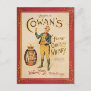Carte Postale Poster original vintage Cowan irish whisky