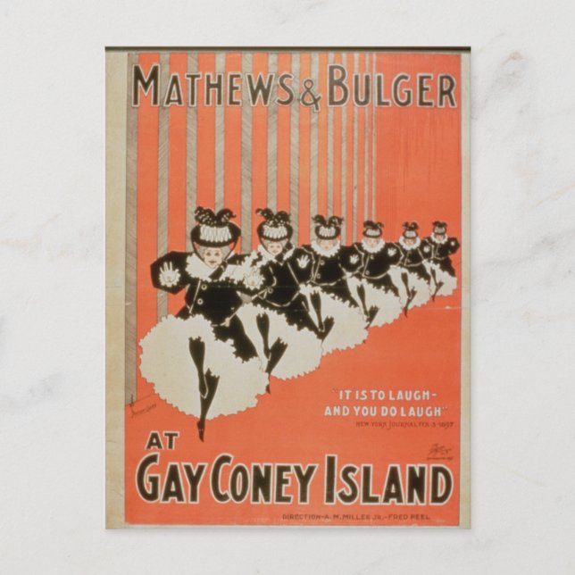 Carte Postale Poster pour 'Mathews & Bulger' à Gay Coney Island (Devant)