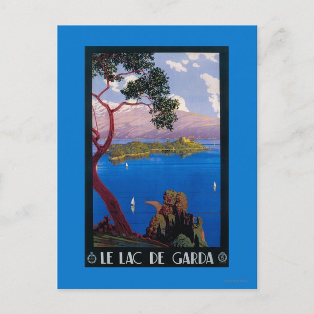 Carte Postale Poster promotionnel de voyage du lac de Garde (Devant)