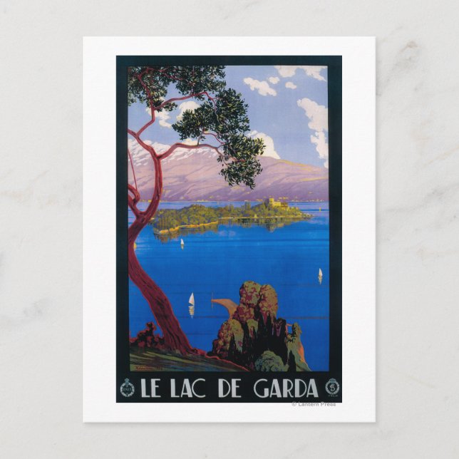 Carte Postale Poster promotionnel de voyage du lac de Garde (Devant)