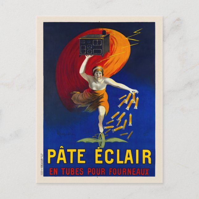 Carte Postale Poster publicitaire Vintage Pate Eclair 1912 (Devant)