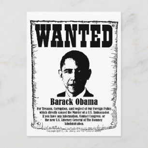 Carte Postale Poster Recherché de Barack Obama