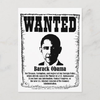 Carte Postale Poster Recherché de Barack Obama