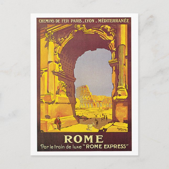 Carte Postale Poster "Rome" Vintage (Devant)