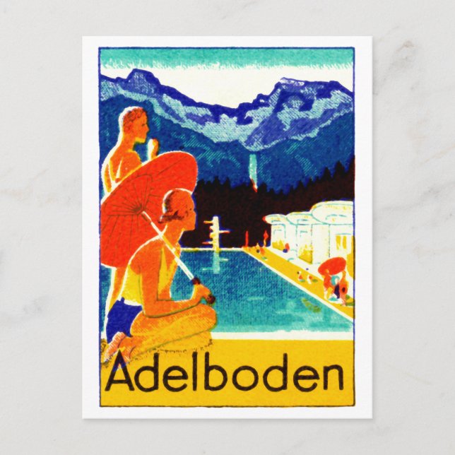 Carte Postale Poster suisse Adelboden 1925 (Devant)