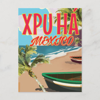 Carte Postale poster sur la plage de Xpu Há Mexico