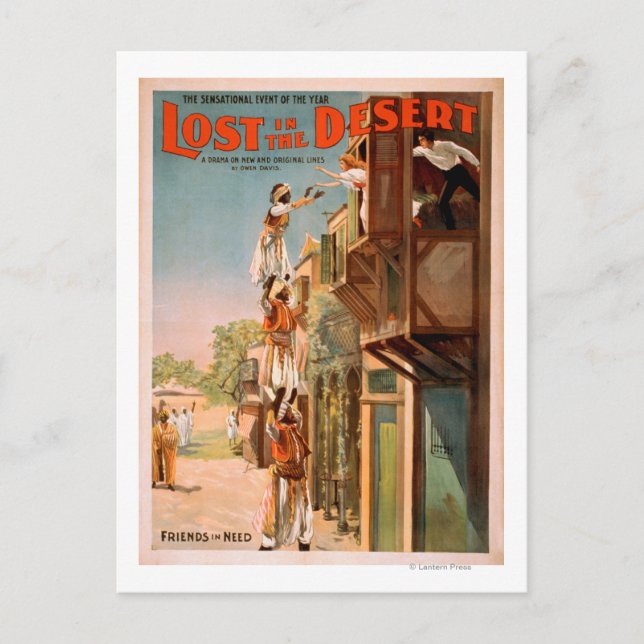 Carte Postale Poster théâtral perdu dans le désert arabe (Devant)