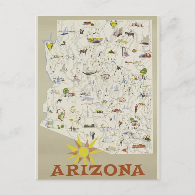 Carte Postale Poster vintage Arizona Travel (Devant)