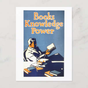 Carte Postale Poster vintage "Books Knowledge Power"