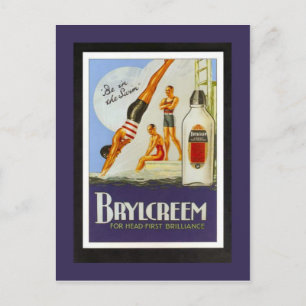 Carte Postale Poster vintage, Brylcreem, au bord de la piscine