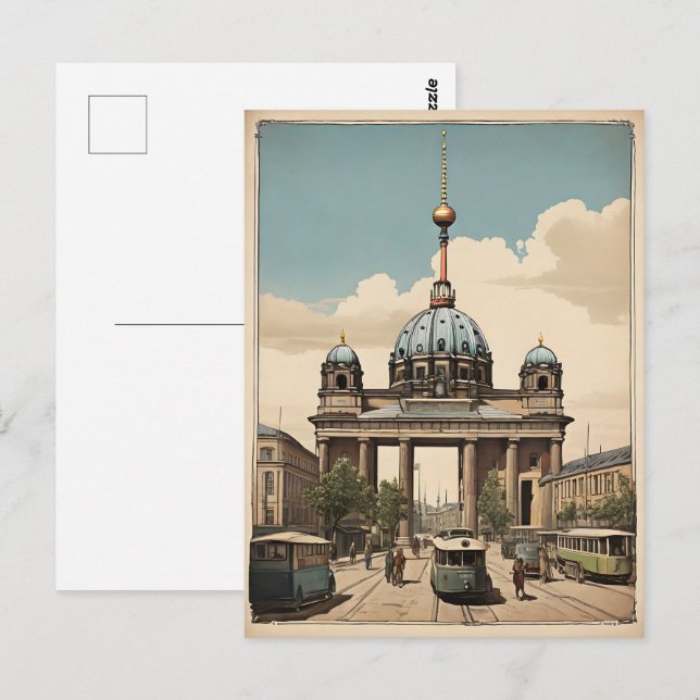 Carte Postale Poster vintage de Berlin (Devant / Derrière)