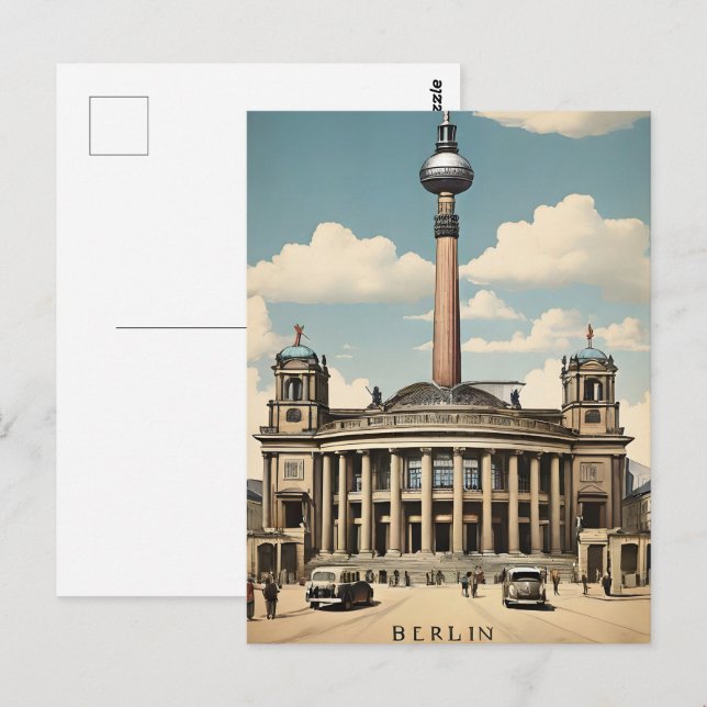 Carte Postale Poster vintage de Berlin (Devant / Derrière)