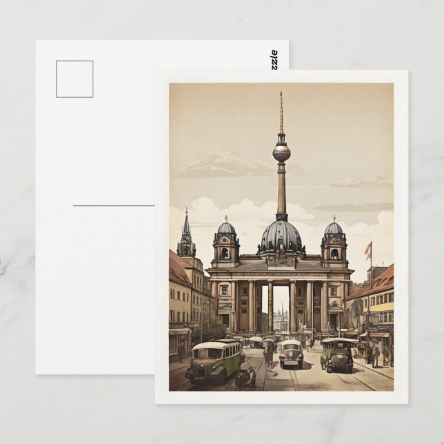 Carte Postale Poster vintage de Berlin (Devant / Derrière)
