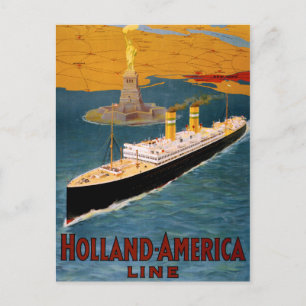 Carte Postale Poster vintage de ligne Holland America restauré