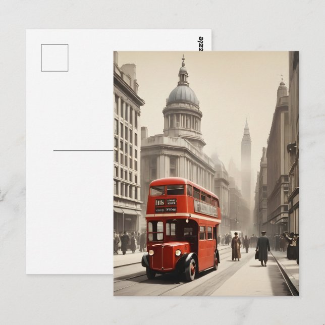 Carte Postale Poster vintage de Londres (Devant / Derrière)