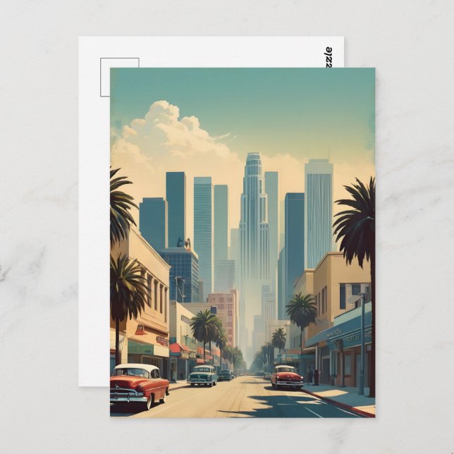 Carte Postale Poster vintage de Los Angeles (Devant / Derrière)