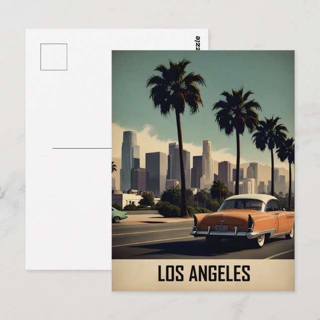 Carte Postale Poster vintage de Los Angeles (Devant / Derrière)