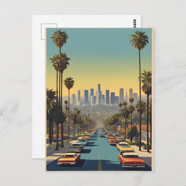 Carte Postale Poster vintage de Los Angeles (Devant / Derrière)