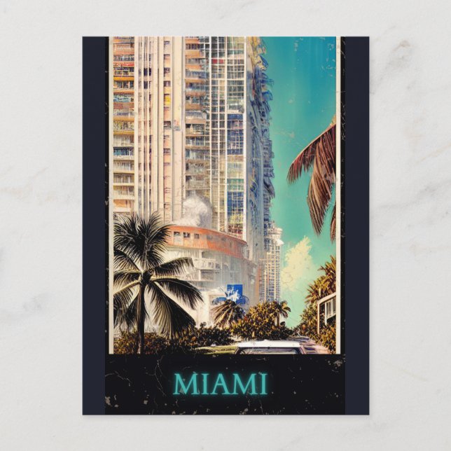 Carte Postale Poster vintage de Miami  (Devant)