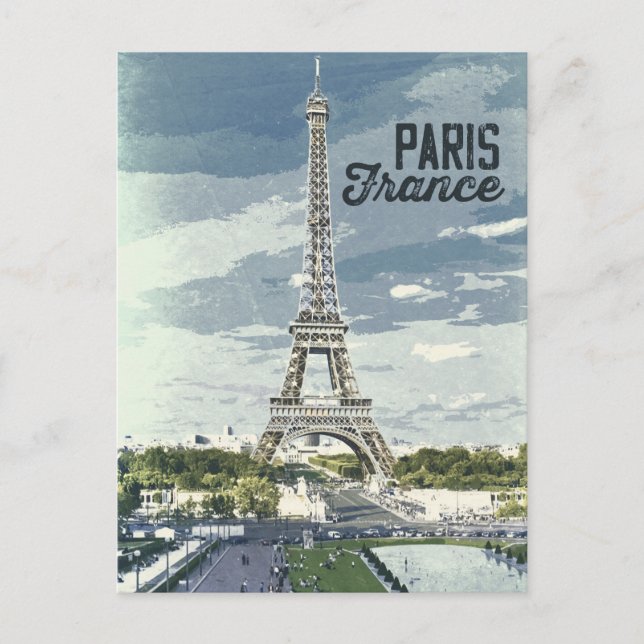 Carte Postale Poster vintage de Paris, France (Devant)