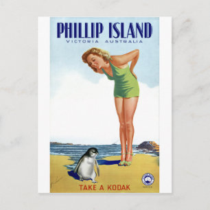 Carte Postale Poster vintage de Phillip Island Victoria Australi