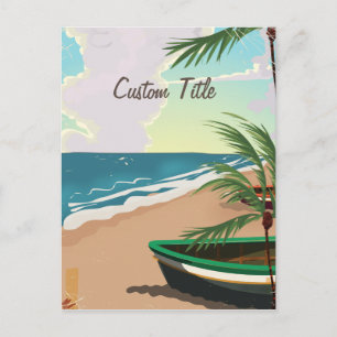 Carte Postale Poster vintage de plage Tropical Personnalisé