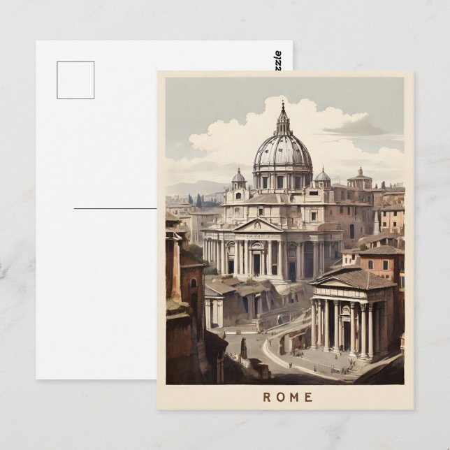 Carte Postale Poster vintage de Rome (Devant / Derrière)