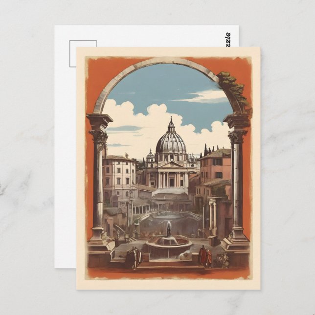 Carte Postale Poster vintage de Rome (Devant / Derrière)
