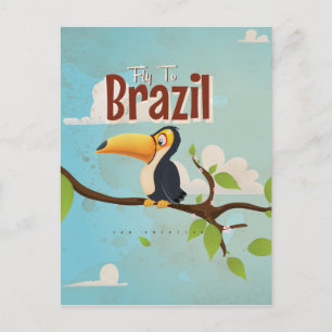 Carte Postale Poster vintage de vacances pour aller au Brésil