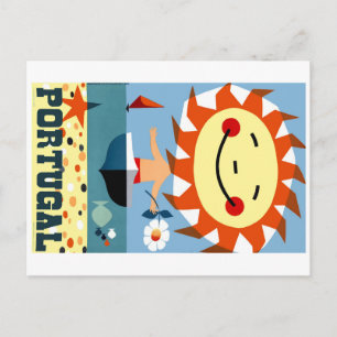 Carte Postale Poster vintage de voyage en bord de mer Portugal 1